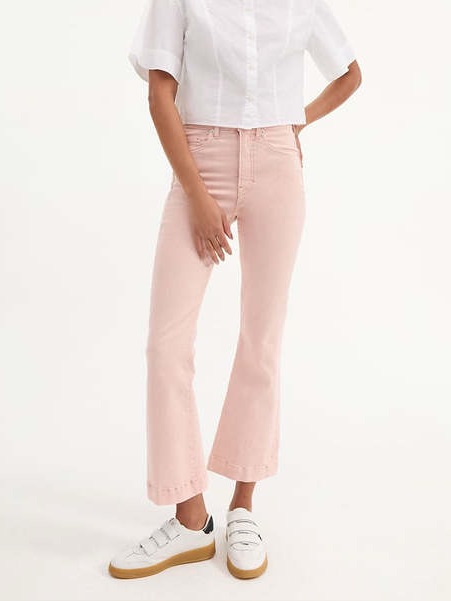Veronica Beard Carson Ankle Flare Wide-Leg Jean
